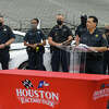 Harris County Sheriff Ed Gonzalez held a press conference at Houston Raceway to urge car race fans to practice their hobby on legal tracks instead of public roads, on Tuesday, March 16, 2021, in Baytown, Texas. Gonzalez invited racing fans to Houston Raceway, where the annual TX2K21 Roll & Drag Race Nationals will be held this week.