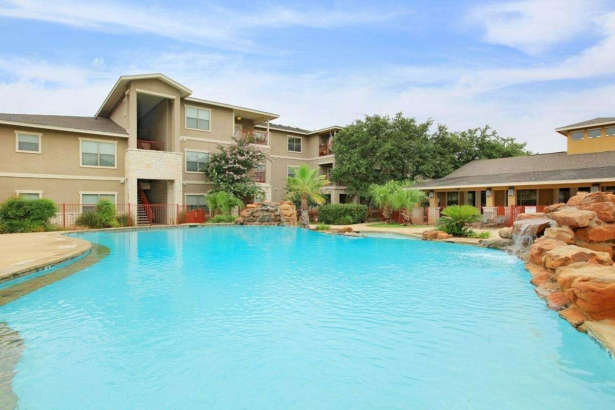 The Redland has a resort-style swimming pool on the property.