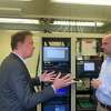 Gov. Ned Lamont visited an air quality monitoring station Wednesday in East Hartford as part of his push for new legislation to help the state meet its established emissions-reduction goals. 