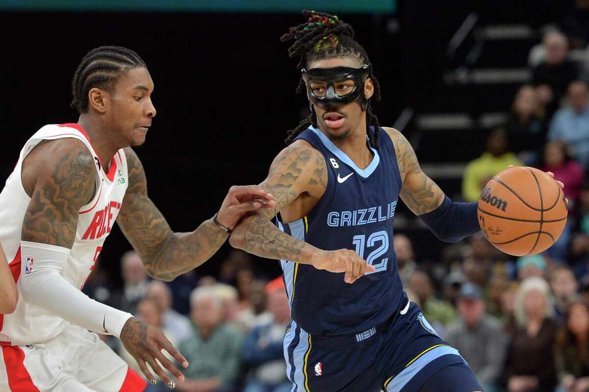 Ja Morant of the Memphis Grizzlies looks on before the game against