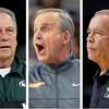 Michigan State's Tom Izzo (left), Tennessee's Rick Barnes (center) are the two highest-paid coaches still alive in the NCAA Tournament's Sweet 16. University of Houston's Kelvin Sampson (right) is sixth.