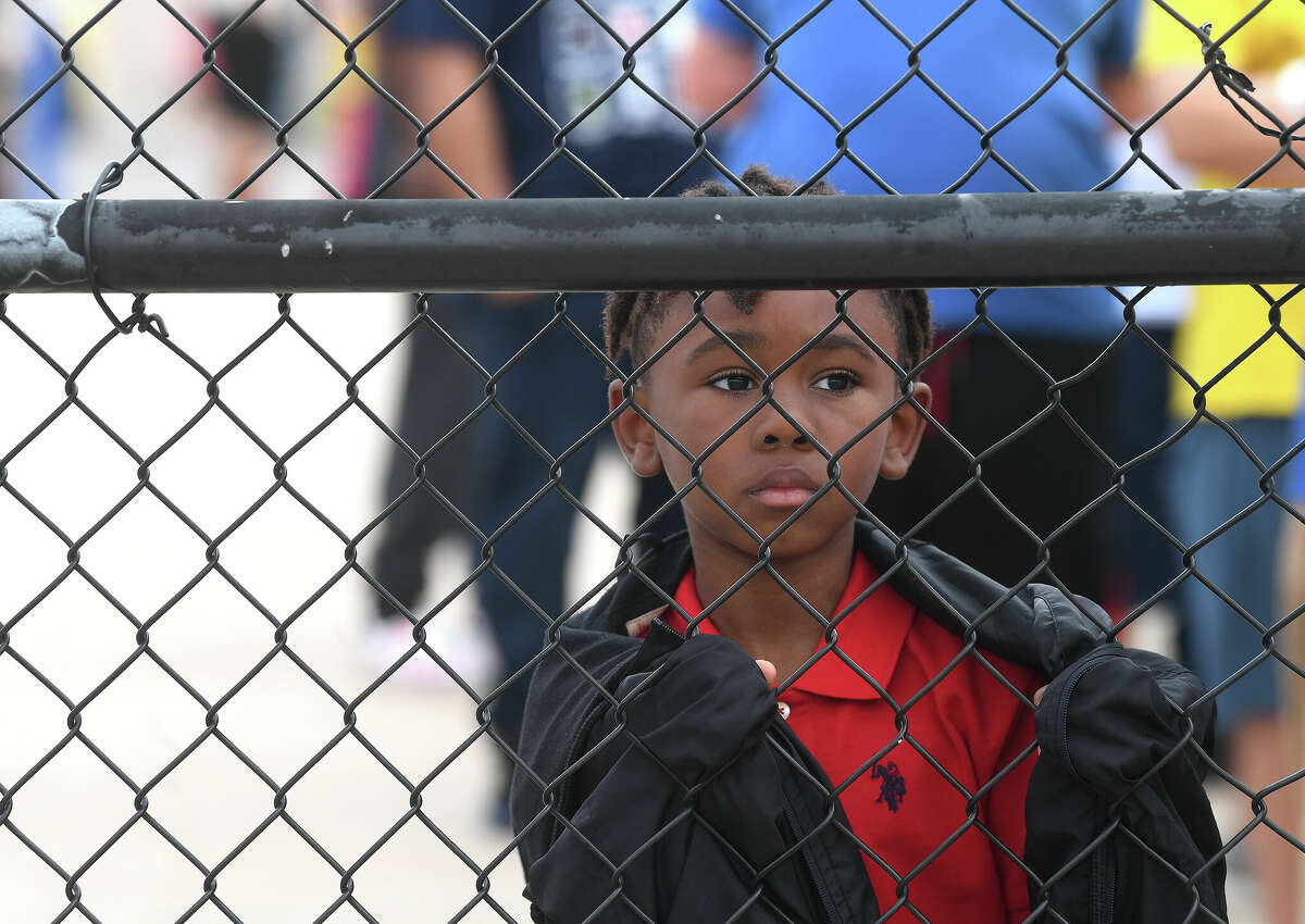 King Siggers checks out the sights that await as the crowds fill the grounds at Ford Park as the annual YMBL South Texas State Fair kicks off Thursday. Photo made Thursday, March 23, 2023 Kim Brent/Beaumont Enterprise