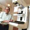 Dr. Bernie Jay photographed next to a 3D mammography system at Madison Radiology on March 24, 2023.