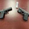 Hartford police say they seized these guns after a foot chase of four carjacking suspects -- one of whom was a juvenile -- over the weekend. The carjacking had taken place in Newington, they say.  
