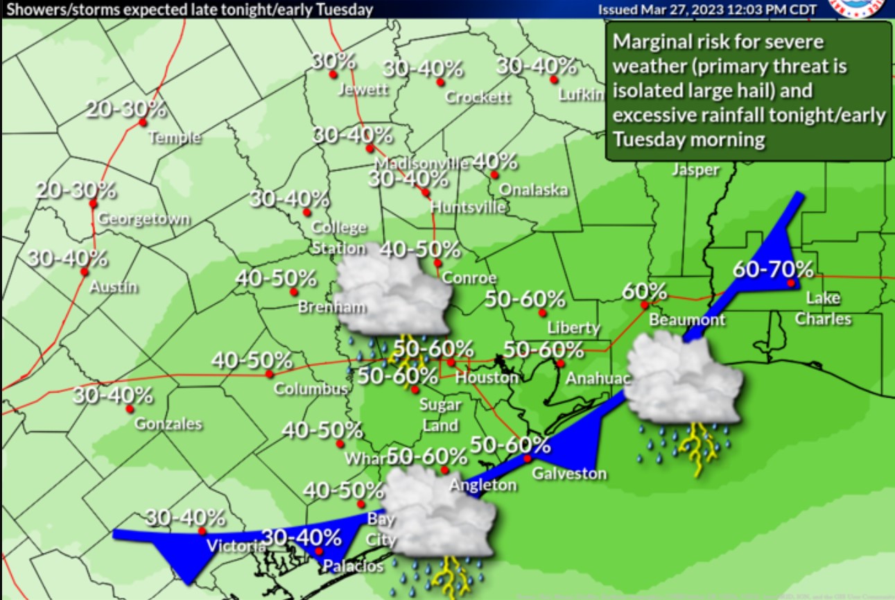 Houston Weather Overnight Thunderstorms Could Linger Into Tuesday Houston Weather Overnight Thunderstorms Could Linger Into Tuesday