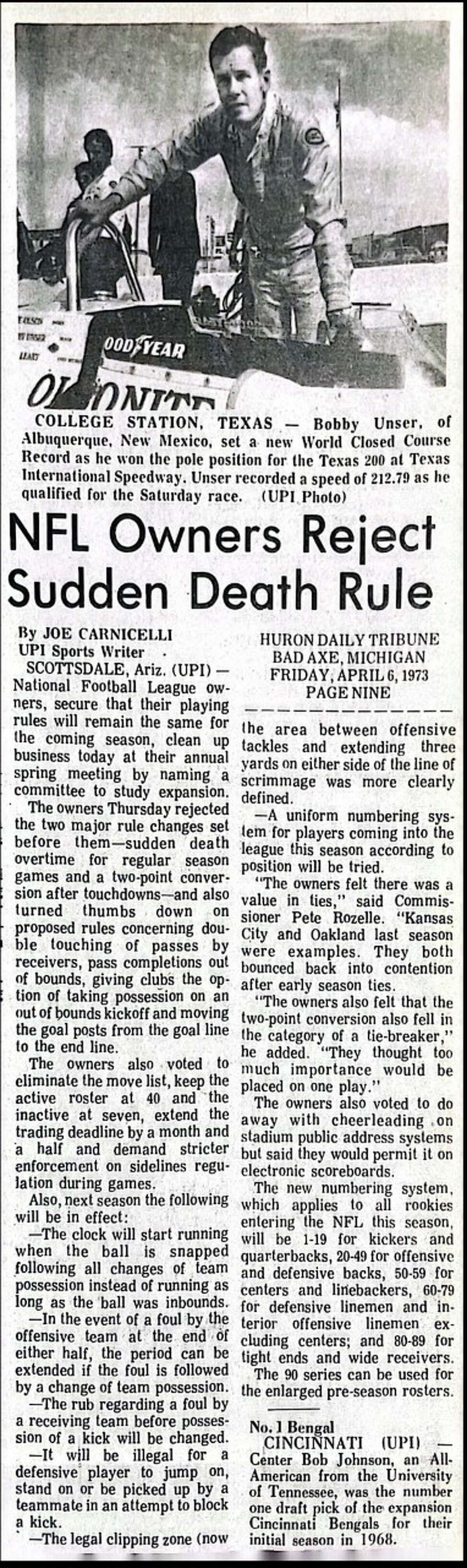 NFL owners rejected a "Sudden Death" overtime rule in spring 1973. Imagine had they accepted the rule, what the league would look like today.