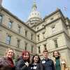 West Shore Community College students (Left to Right), Gabriella Sutter, Margherita Hill, Athena Dila, Aidyn Terry, Annie Jacobson attended the College Access Advocacy Day in Lansing.  