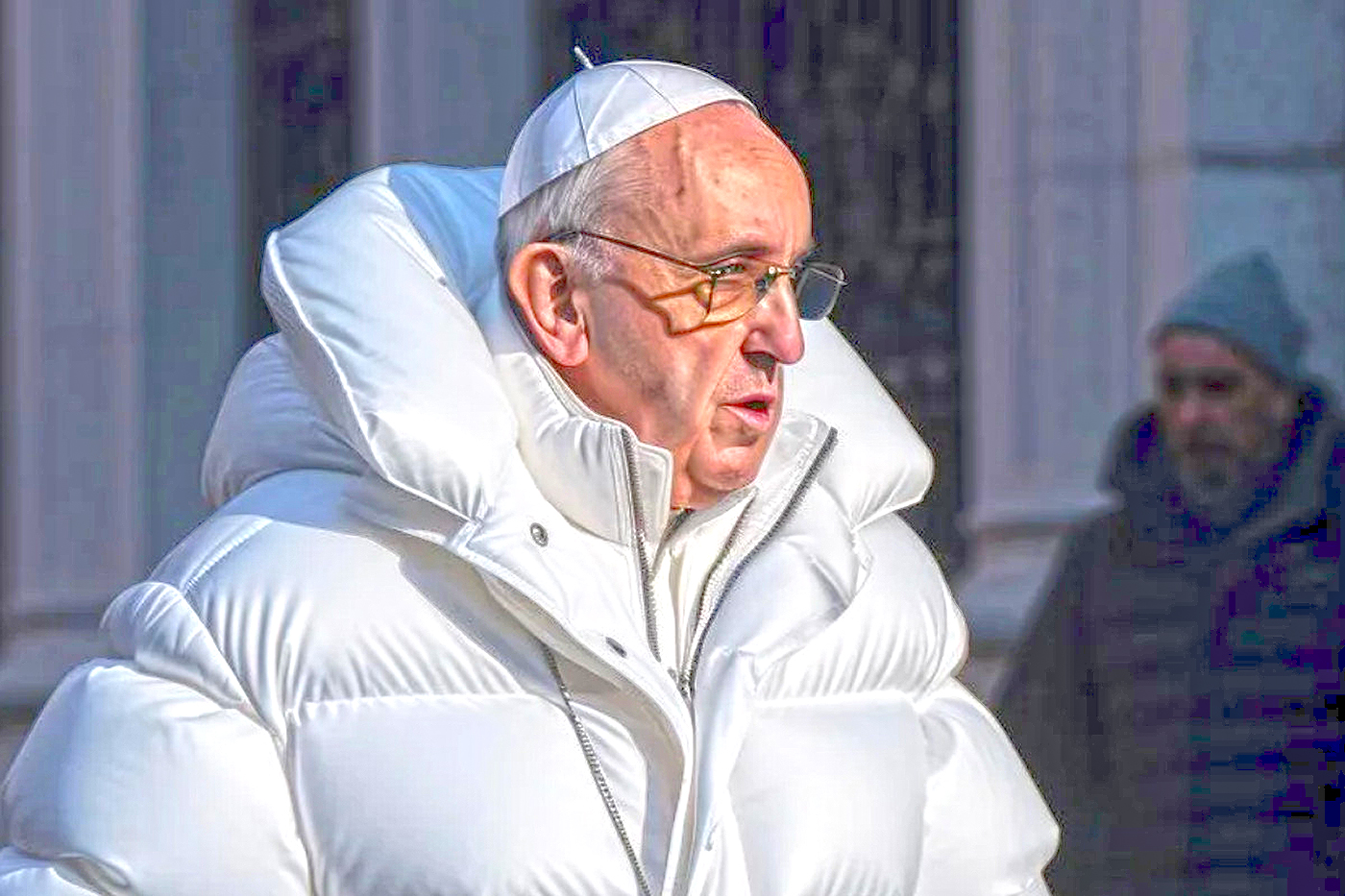 Pope Francis White Puffer Jacket