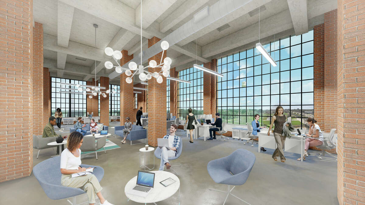 A rendering of an open office concept at the Imperial Sugar refinery redevelopment.