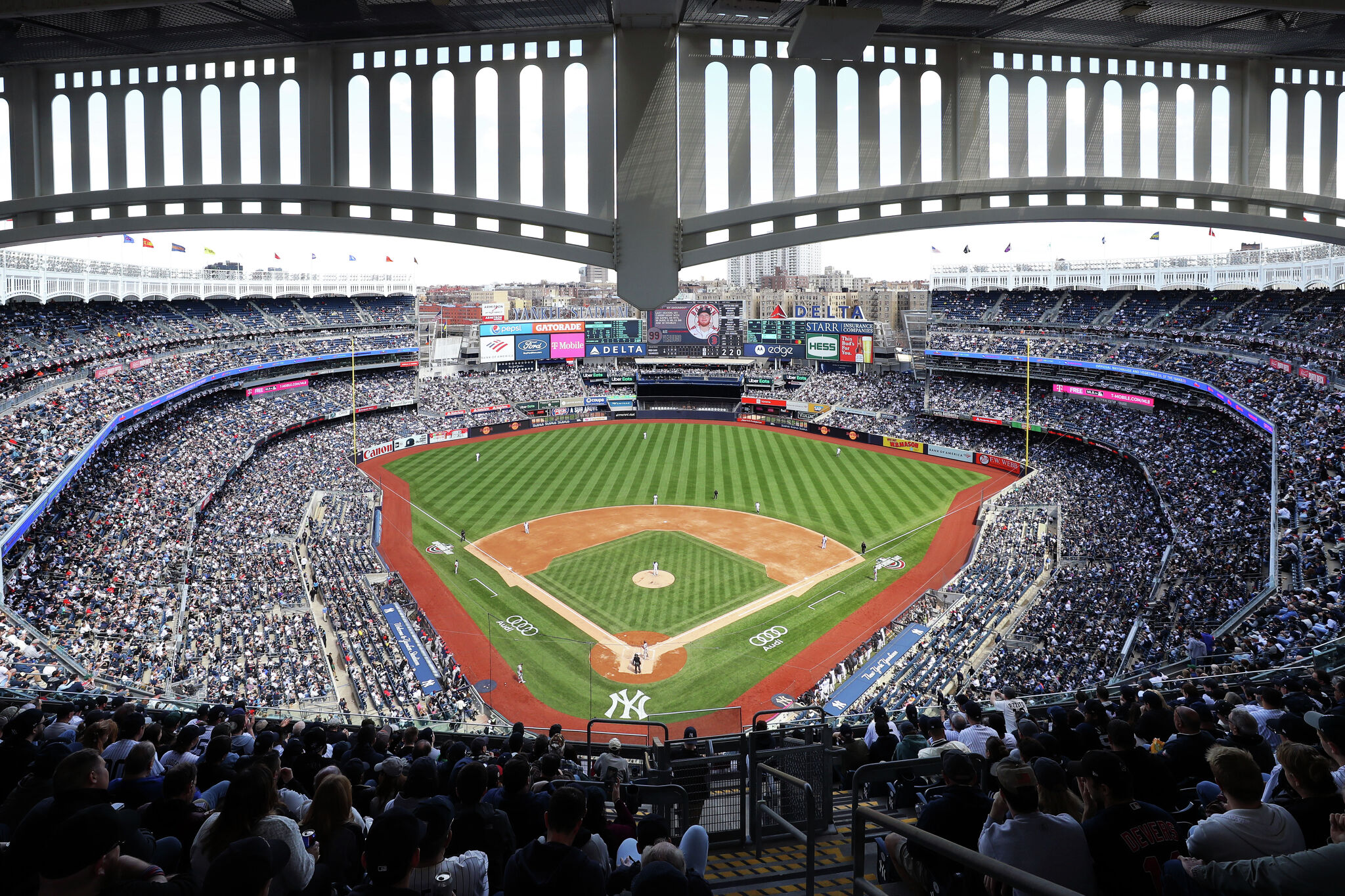 HD wallpaper: New York Yankees Stadium, baseball stadium, field, crowd,  stand