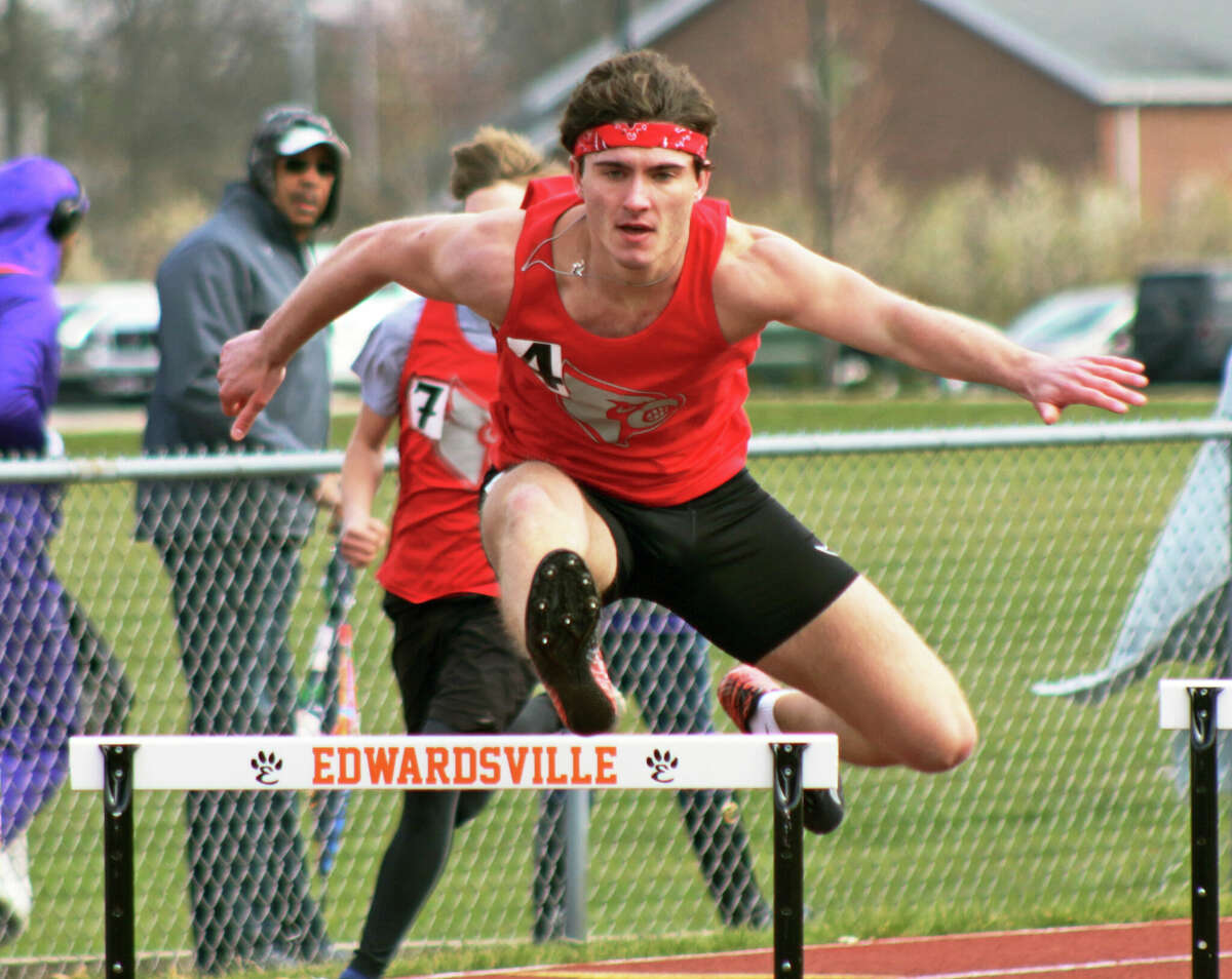 Alton's Simon McClaine sweeps hurdles at SWIL Relays