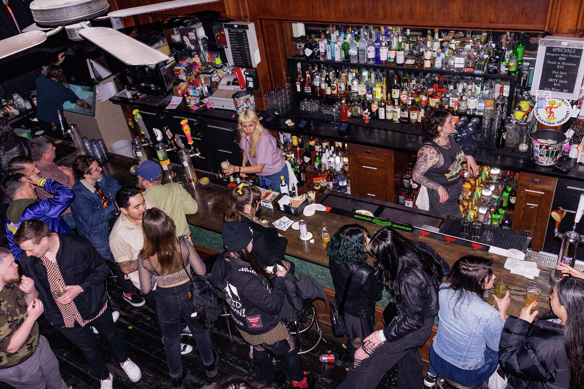 The Kilowatt crowd buzzes in the Mission District during a show on Saturday night, March 11, 2023.