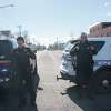 Albany police officers block traffic on Washington Ave. and North Main St. due to a lockdown at Albany High School on Thursday, March 30, 2023 in Albany, N.Y. Several school districts were on lockdown in response to unfounded reports of active shooters.