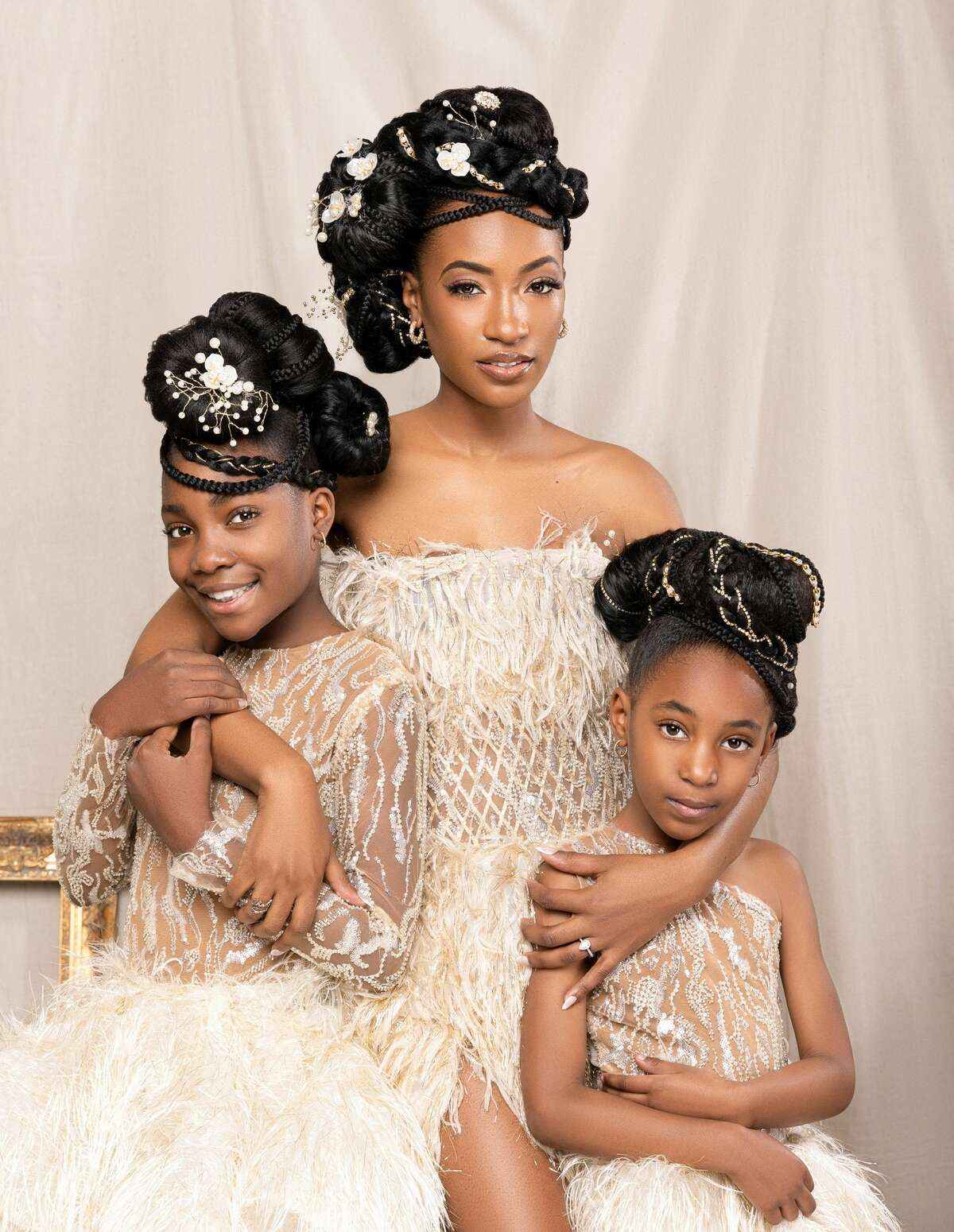 Houston fashion designer Chasity Sereal was a finalist on 'Project Runway' in 2022. Here she appears with her daughters.