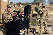 Military officials hold a news conference in Fort Campbell, KY, on Thursday March 30, 2023, to discuss a fatal helicopter crash. Nine people were killed in a crash involving two Army Black Hawk helicopters conducting a nighttime training exercise in Kentucky, a military spokesperson said.