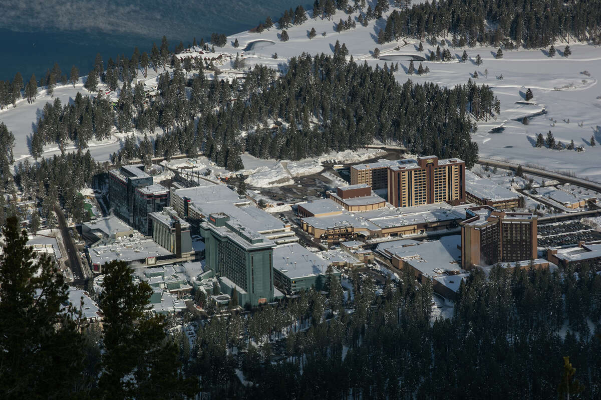 FILE: The Hard Rock Hotel & Casino in Stateline, Nev., from the top of Heavenly Mountain on Jan. 30, 2017, in South Lake Tahoe, Calif.