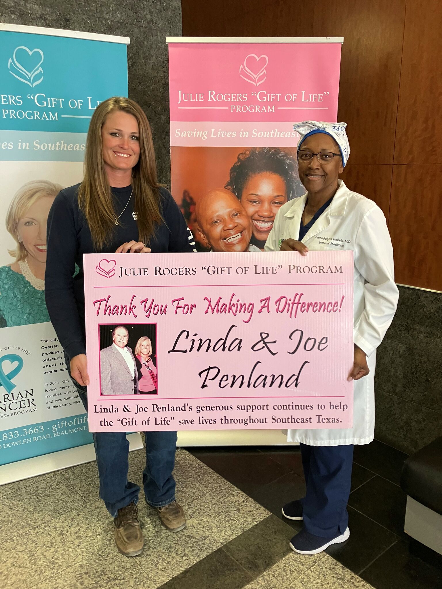 Linda and Joe Penland help fund Gift of Life mammogram screening event