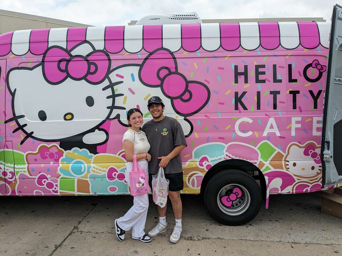 Aailyah Vasquez and Felipe Gaytan. Scores of people lined up along the sidewalks of Mall del Norte as the Hello Kitty Cafe Truck returned to the Gateway City for a one-day engagement.
