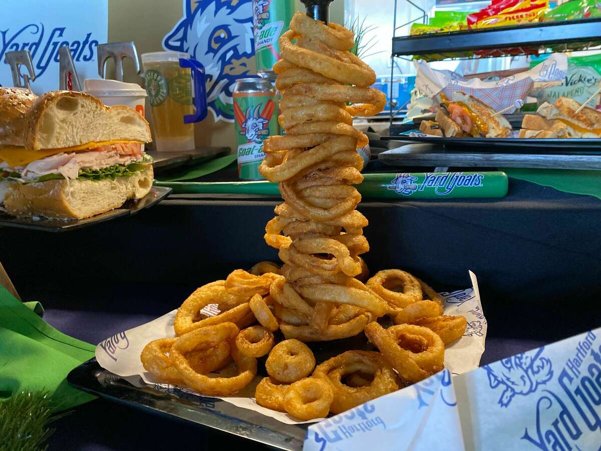 Onion ring tower served at Dunkin' Park's YG Club. 