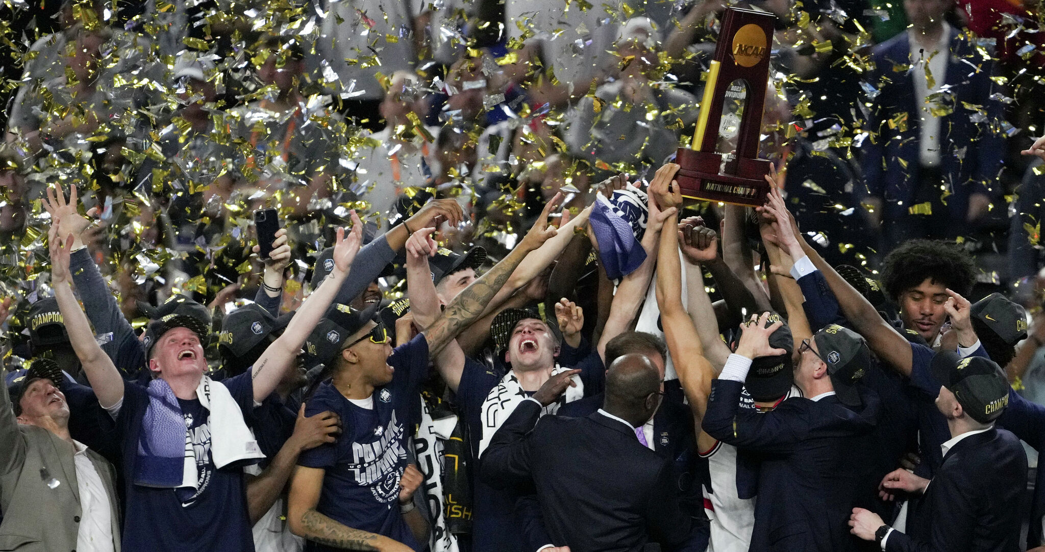 UConn celebrates men's basketball team at championship rally