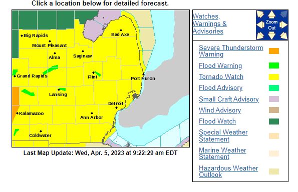 Michigan Tornado Watch Issued Hazardous Winds And Hail Likely   RawImage 