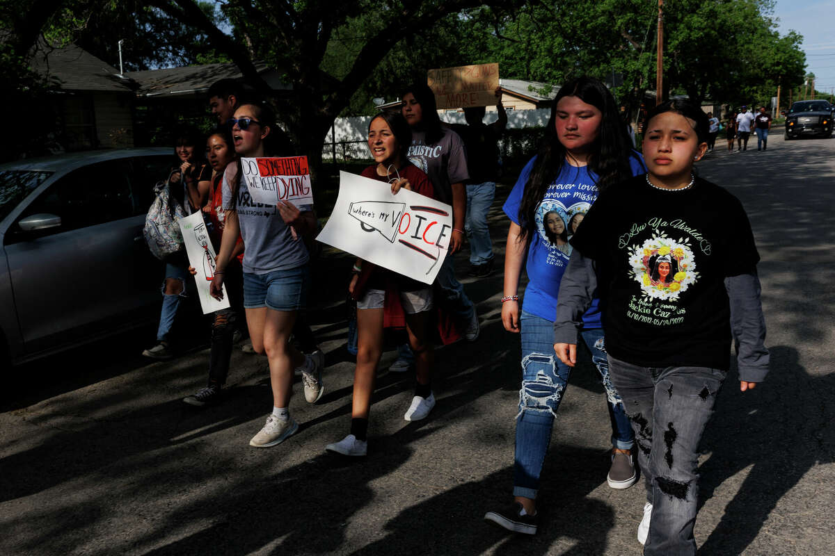 Uvalde students leave school in walkout over gun safety