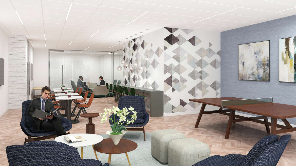 A rendering of a conference center planned in Mattress Firm's new headquarters at the Reserve at Westchase in west Houston.