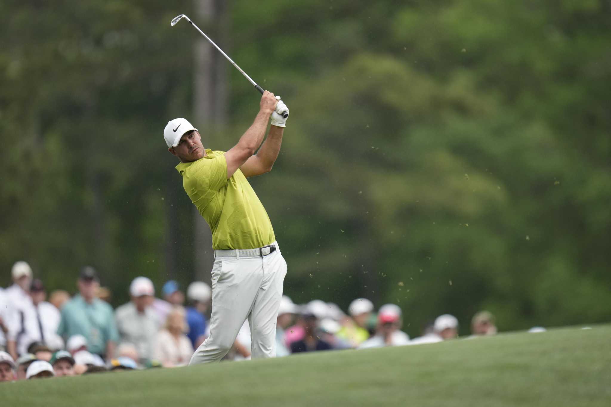 Koepka living large at Masters, leads with Rahm and Hovland