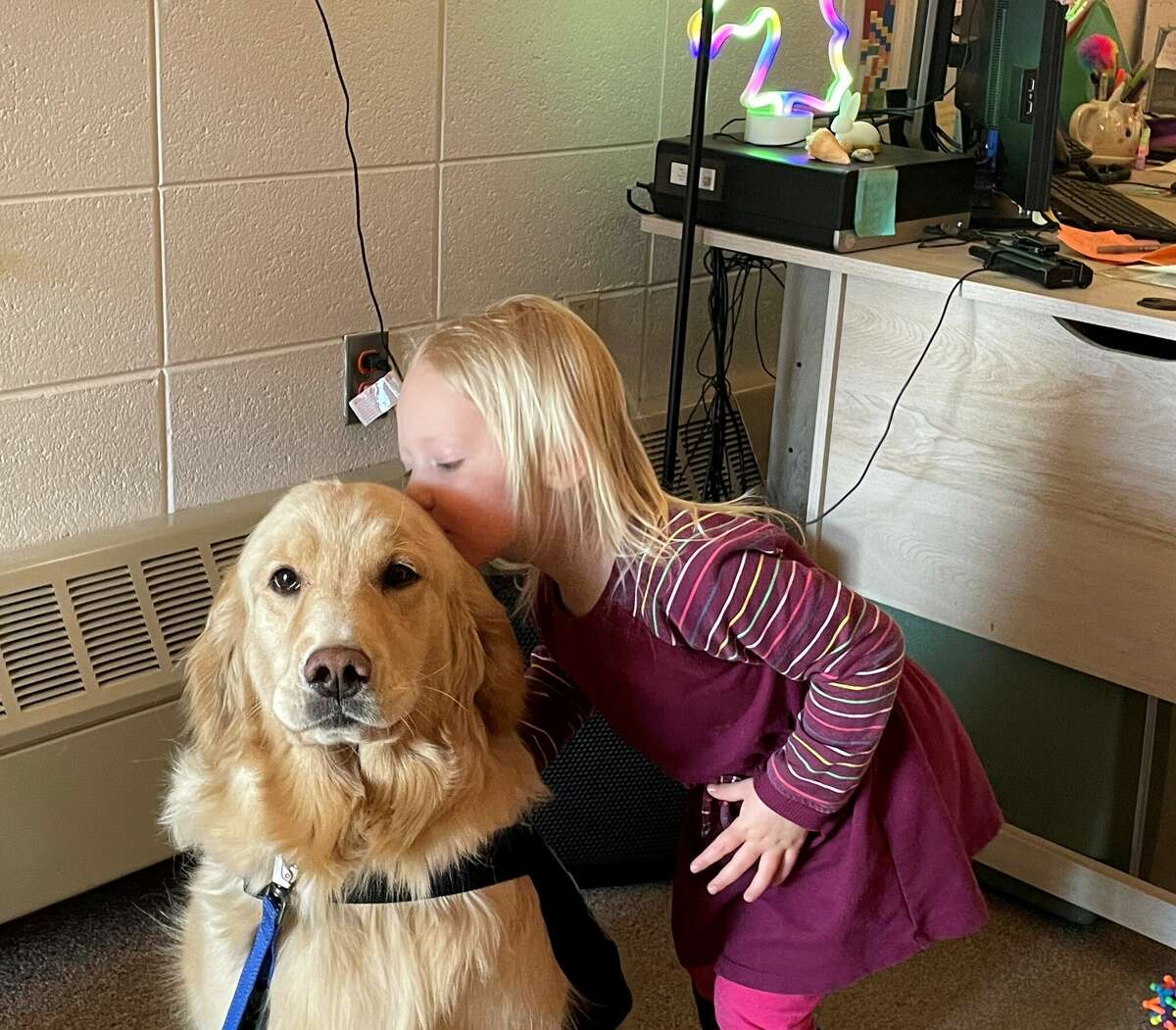 Evart Elementary School welcomes two new therapy dogs