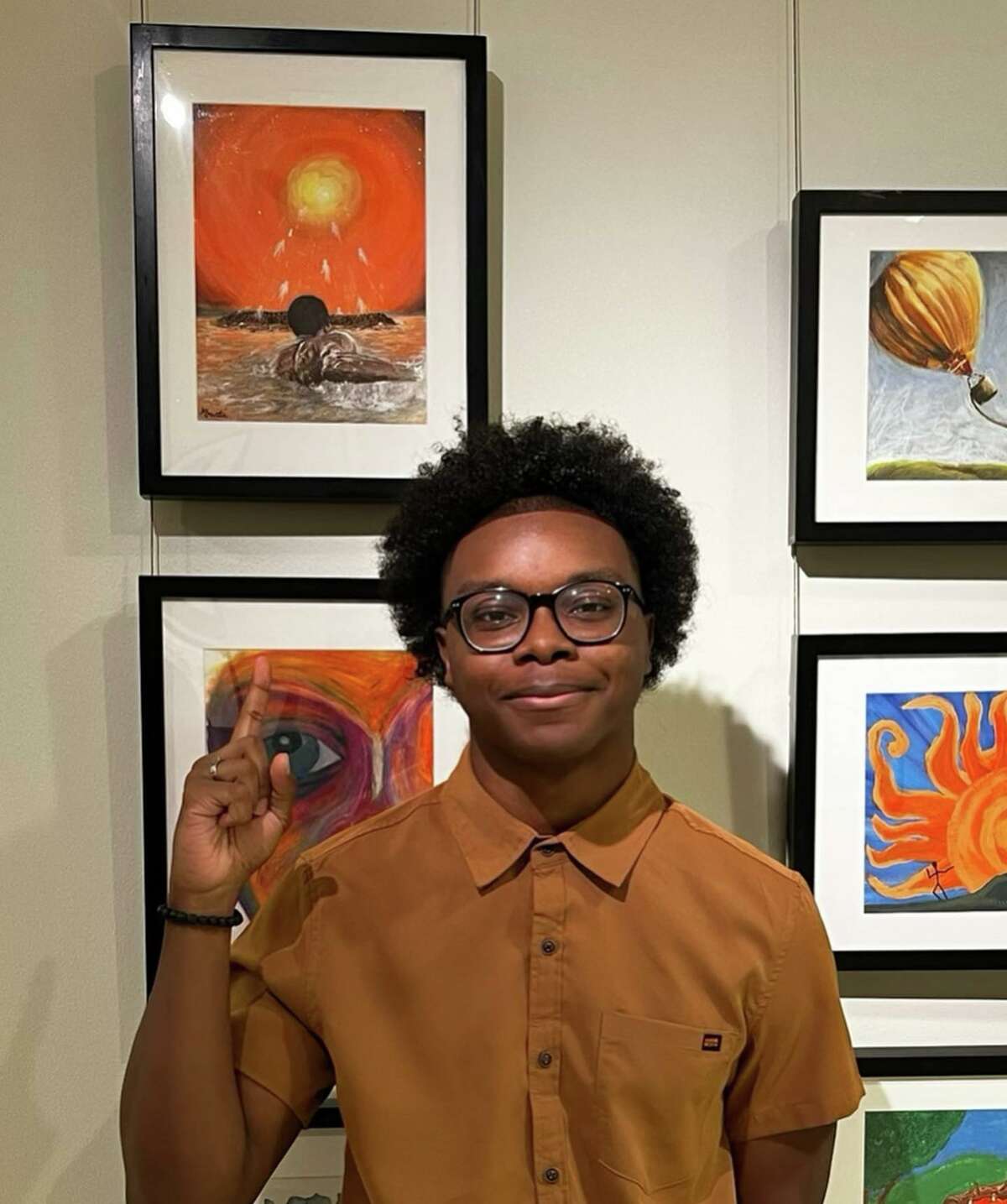 Beaumont United High School senior Nathan Martin's art piece is now on display at the Stark Museum of Art in Orange.