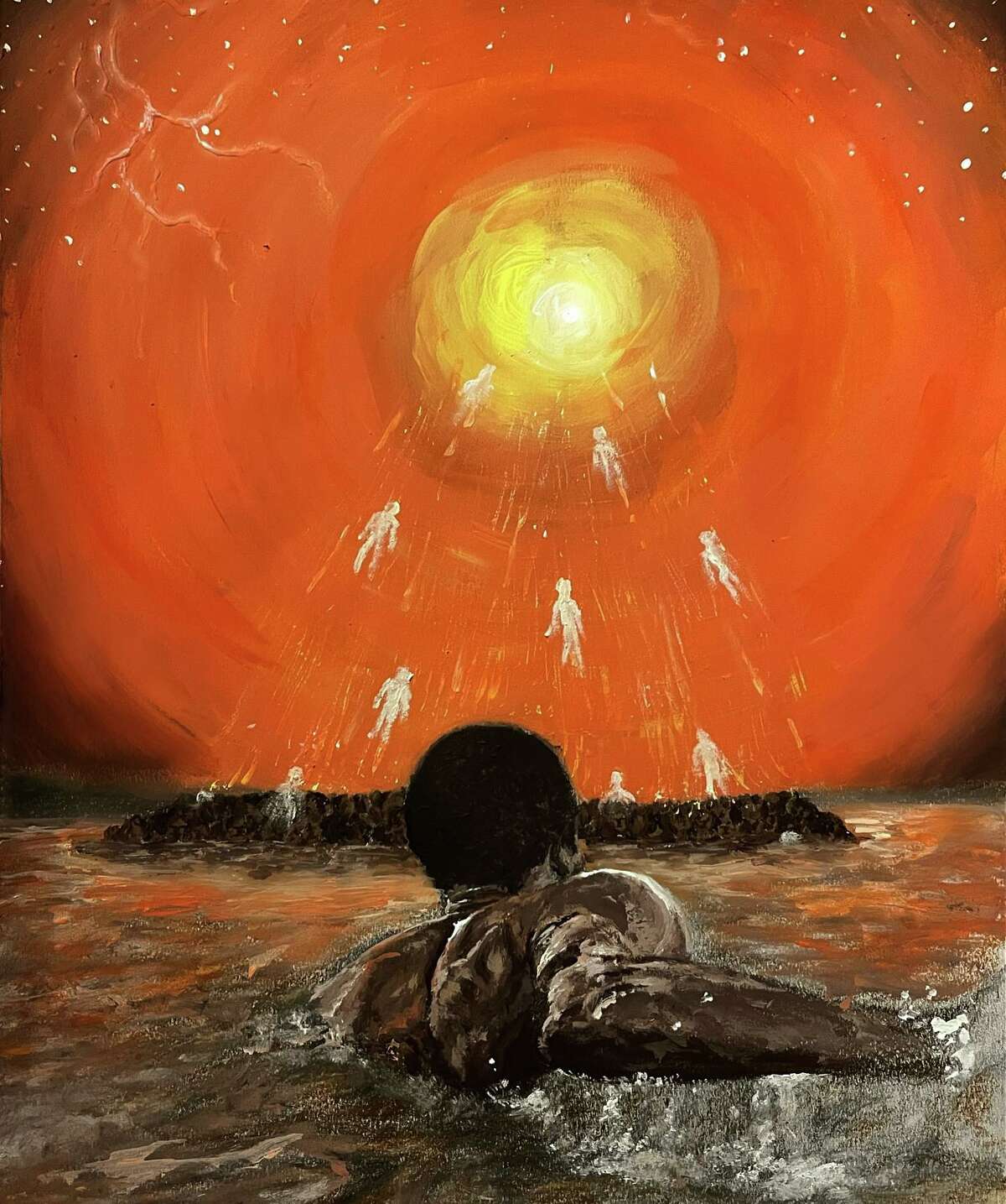 Beaumont United High School senior Nathan Martin's art piece, now on display at the Stark Museum of Art in Orange.