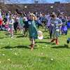 An Easter egg hunt kicks off during an Easter Party at the Executive Mansion on Saturday, April 8, 2023, in Albany, NY.