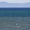 Distinct lines of clarity in the water can be seen from the shores of El Dorado Beach in South Lake Tahoe, Calif. Friday, July 8, 2022.