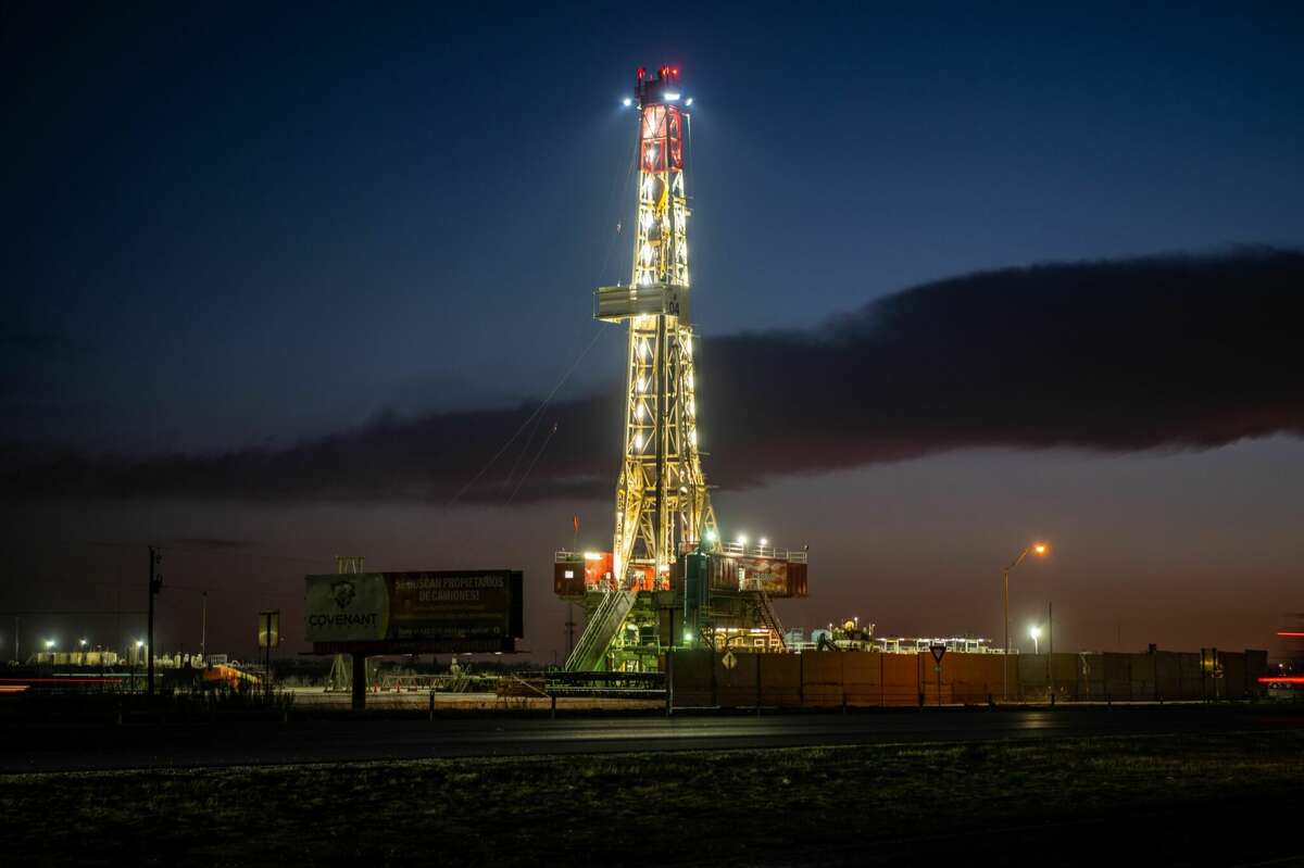 An oil drilling rig in Midland on Thursday, March 2, 2023. 