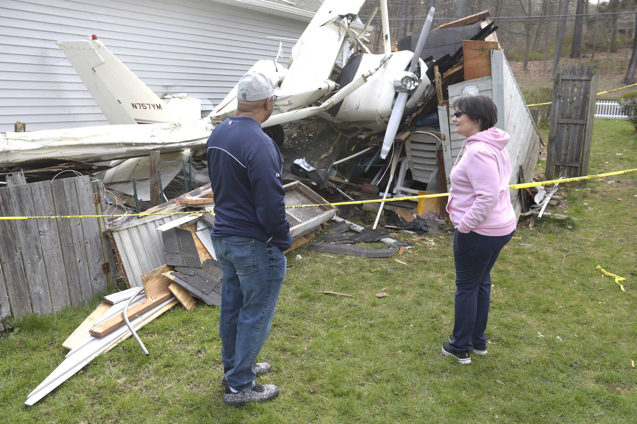 Danbury plane crash investigators assessing 'catastrophic damage'