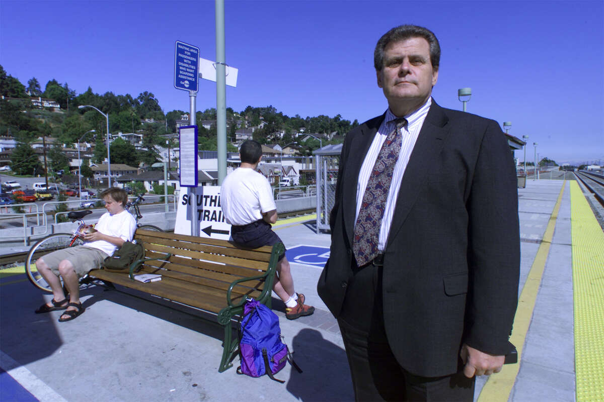 FILE: Mike Scanlon at the Belmont Caltrain station. He previously oversaw Caltrain, SamTrans and the Transportation Authority in San Mateo County and now is an advisory board member for Dreamstar.