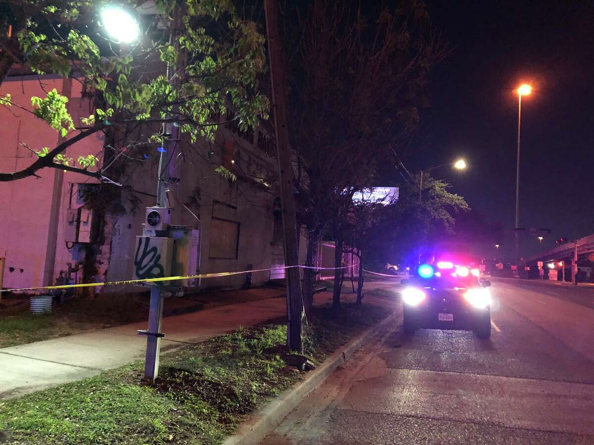 Houston police investigate a shooting in the 1300 block of Chartres in East Downtown on Tuesday, April 11, 2023.