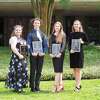 Winners from the 118th Stark Reading ContestLeft to Right: Shelby Eason - 2nd Place in Interpretive Reading (Orangefield), Triston Tinkle - 1st Place in Interpretive Reading (Vidor), Ashley Callahan - 1st Place in Declamation (Vidor), Sadie Prouse - 2nd Place in Declamation (Orangefield) 