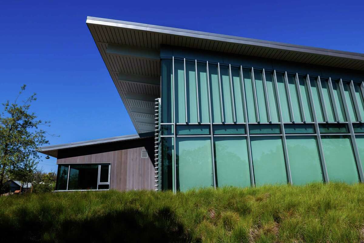 普莱森特山图书馆于去年夏天开放，拥有广阔的景观，强调保水。