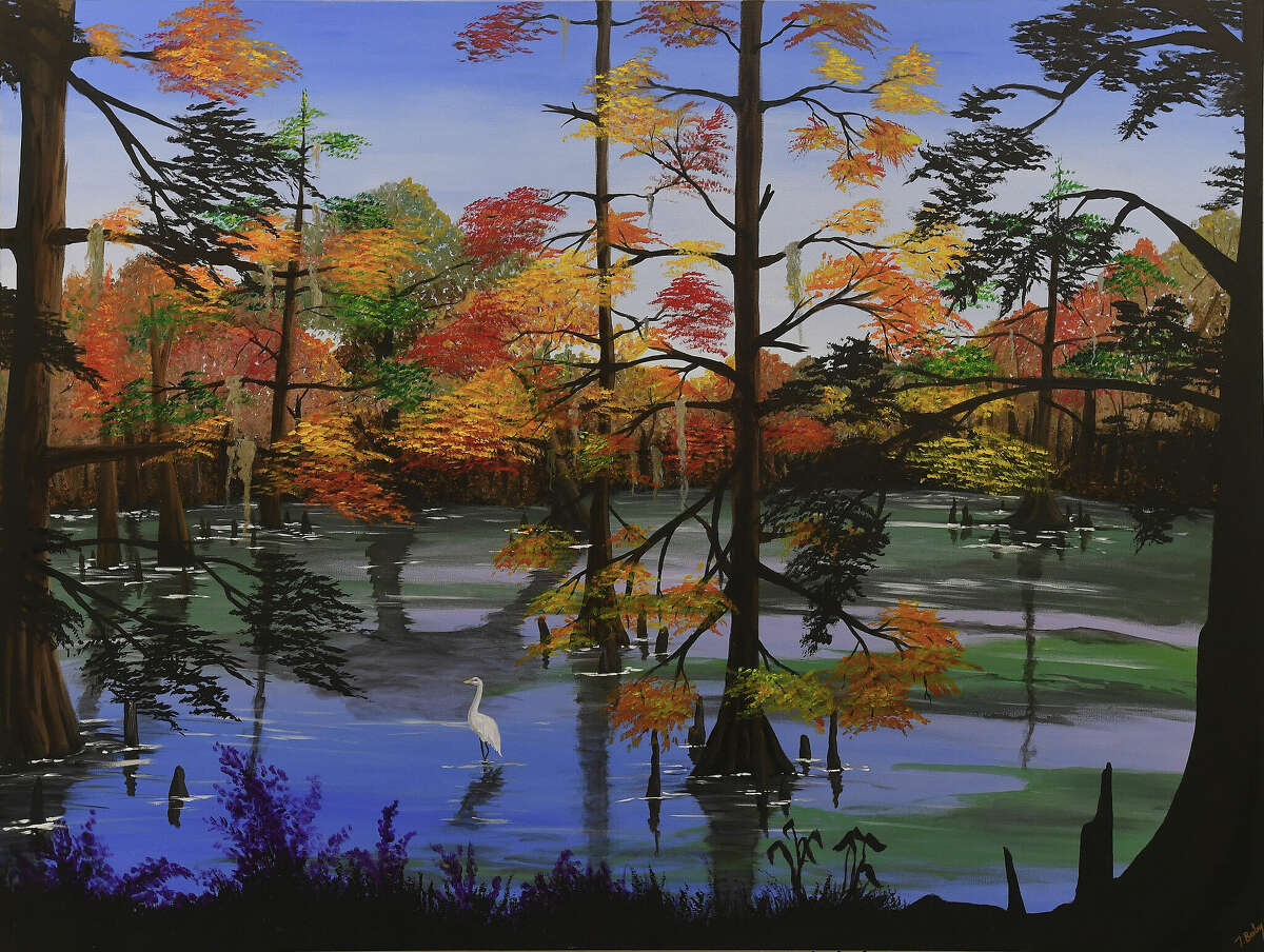 A variety of styles, techniques and subject matter comprise this year's Neches River Festival art exhibit, which opens April 16 and runs through May 30 at the Beaumont Art League. Photo made Friday, April 14, 2023 Kim Brent/Beaumont Enterprise