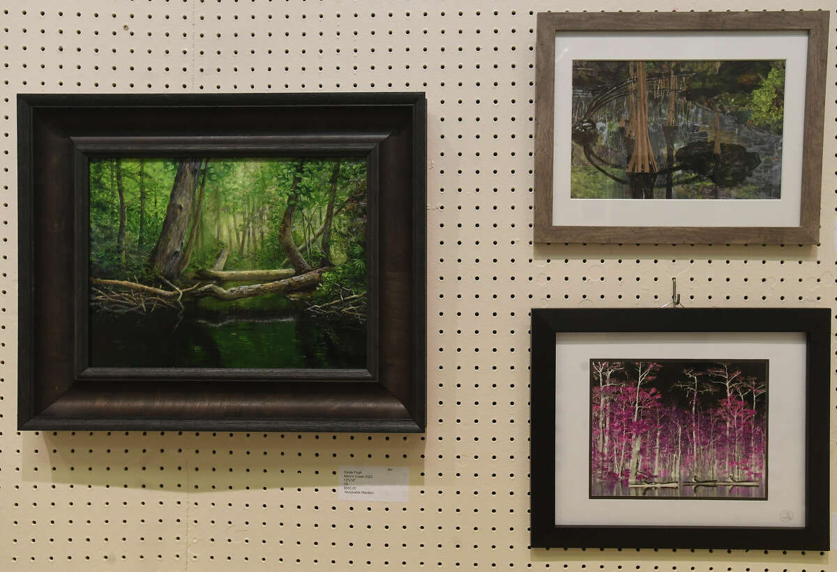 A variety of styles, techniques and subject matter comprise this year's Neches River Festival art exhibit, which opens April 16 and runs through May 30 at the Beaumont Art League. Photo made Friday, April 14, 2023 Kim Brent/Beaumont Enterprise
