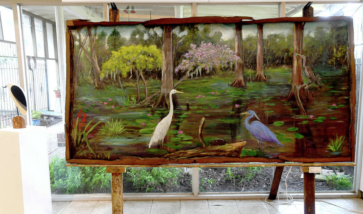 A variety of styles, techniques and subject matter comprise this year's Neches River Festival art exhibit, which opens April 16 and runs through May 30 at the Beaumont Art League. Photo made Friday, April 14, 2023 Kim Brent/Beaumont Enterprise