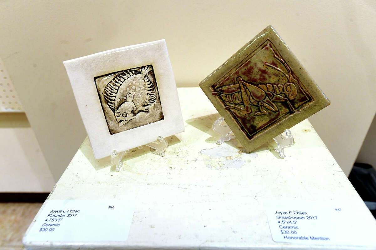 A variety of styles, techniques and subject matter comprise this year's Neches River Festival art exhibit, which opens April 16 and runs through May 30 at the Beaumont Art League. Photo made Friday, April 14, 2023 Kim Brent/Beaumont Enterprise