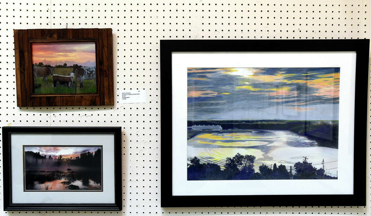 A variety of styles, techniques and subject matter comprise this year's Neches River Festival art exhibit, which opens April 16 and runs through May 30 at the Beaumont Art League. Photo made Friday, April 14, 2023 Kim Brent/Beaumont Enterprise