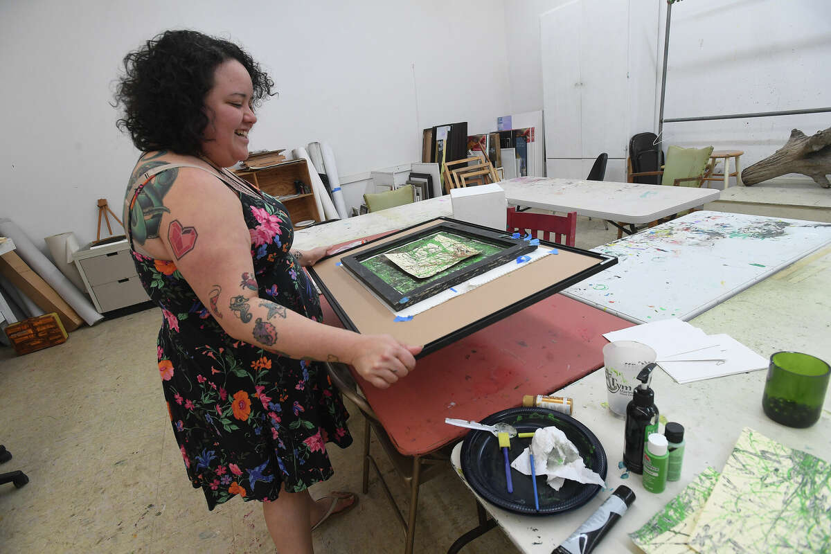 A variety of styles, techniques and subject matter comprise this year's Neches River Festival art exhibit, which opens April 16 and runs through May 30 at the Beaumont Art League. Photo made Friday, April 14, 2023 Kim Brent/Beaumont Enterprise