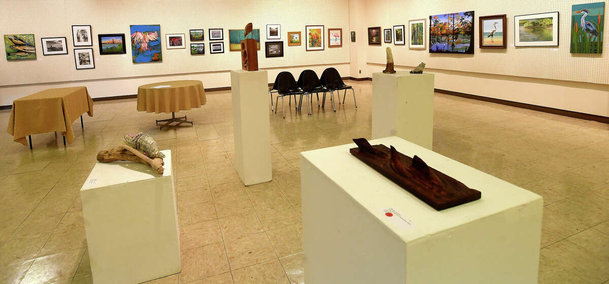 A variety of styles, techniques and subject matter comprise this year's Neches River Festival art exhibit, which opens April 16 and runs through May 30 at the Beaumont Art League. Photo made Friday, April 14, 2023 Kim Brent/Beaumont Enterprise
