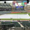 The Giants' game against the Tigers on Sunday in Detroit was eventually postponed after hours of delay.