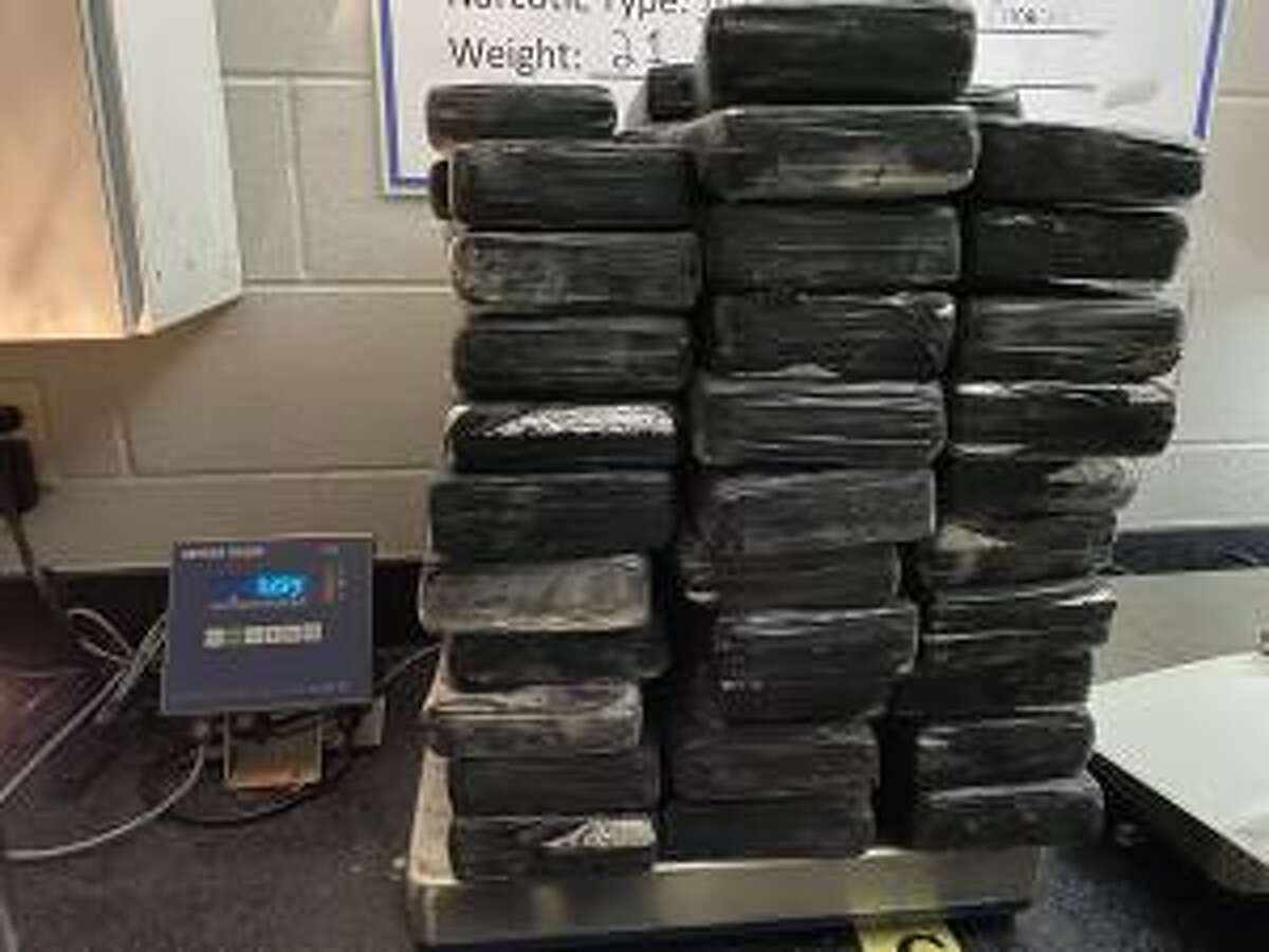 Packages containing 163 pounds of cocaine seized by CBP officers on April 12, 2023 at the Del Rio International Bridge.