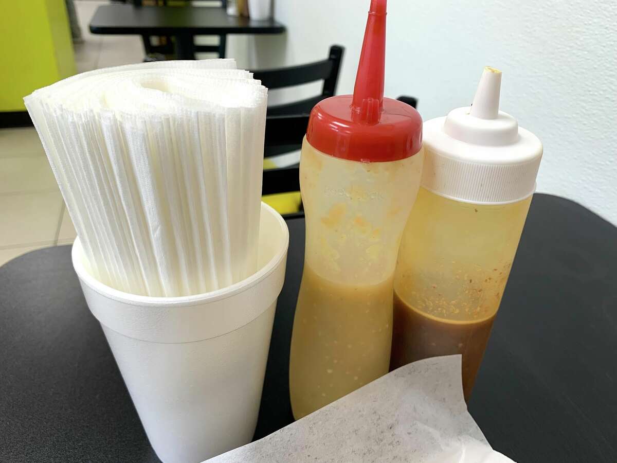 Two kinds of salsa are on every table at Las Quesadillas Poblanas.