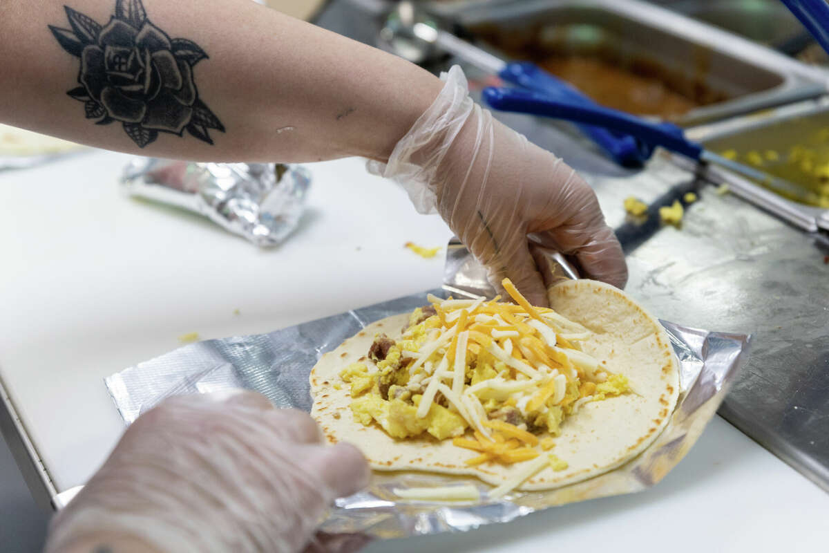Visitors can choose from 12 types of breakfast tacos, plus fajita tacos and more for lunch.